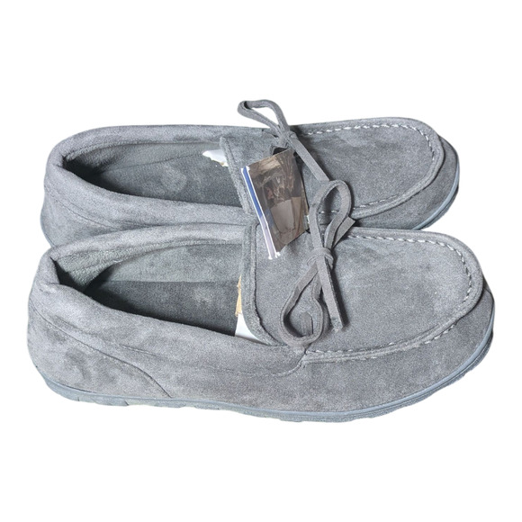 Lazy Steps Men's Moccasin Slippers - Size 9 - Gray - New - Indoor/Outdoor - Picture 3 of 7